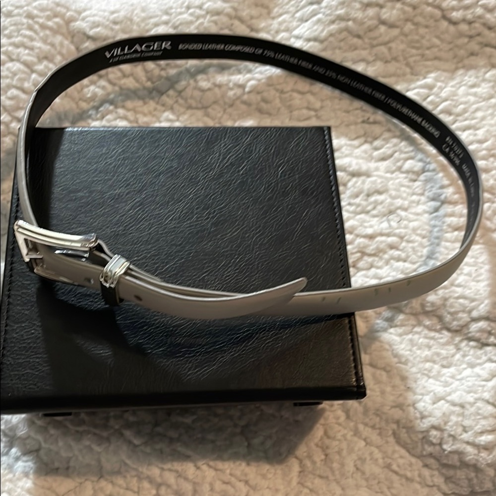 Villager Liz Claiborne Black and Silver Women's Belt